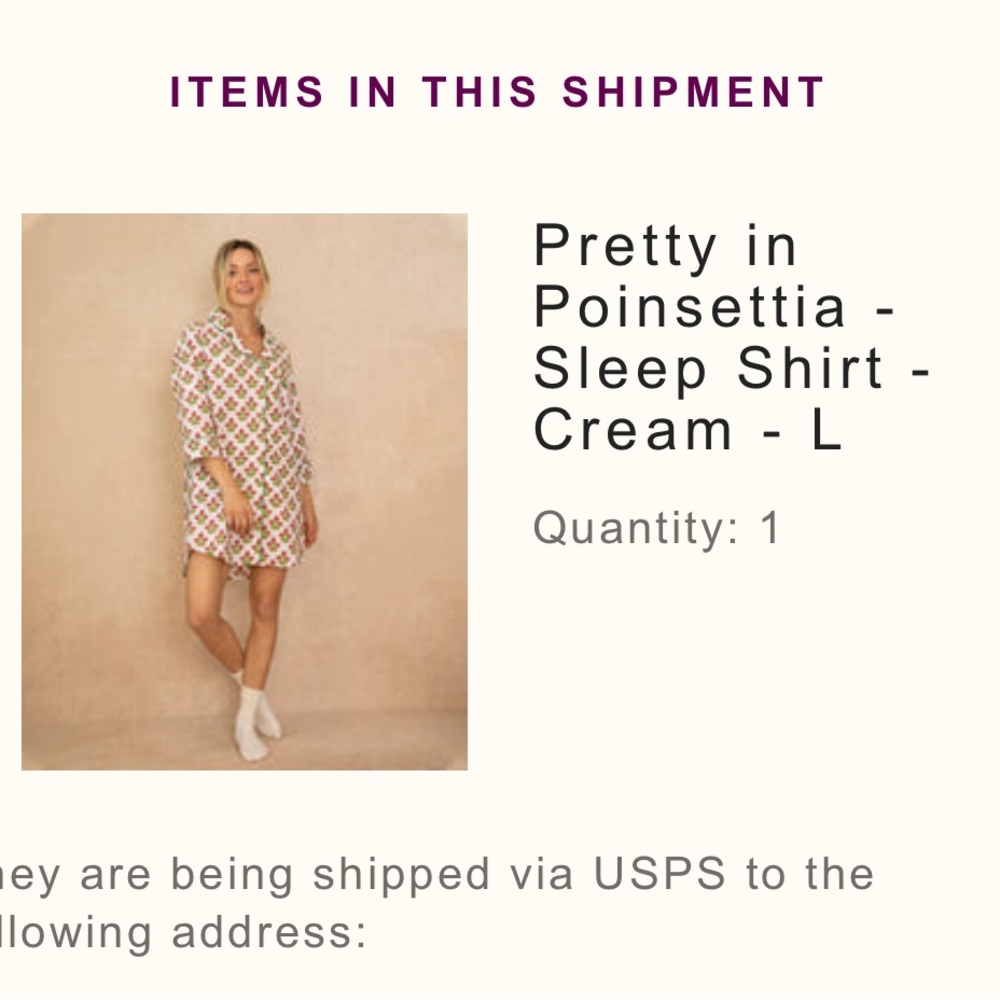 Printfresh sleep shirt poinsettia Large